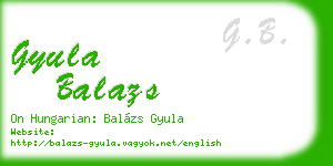 gyula balazs business card